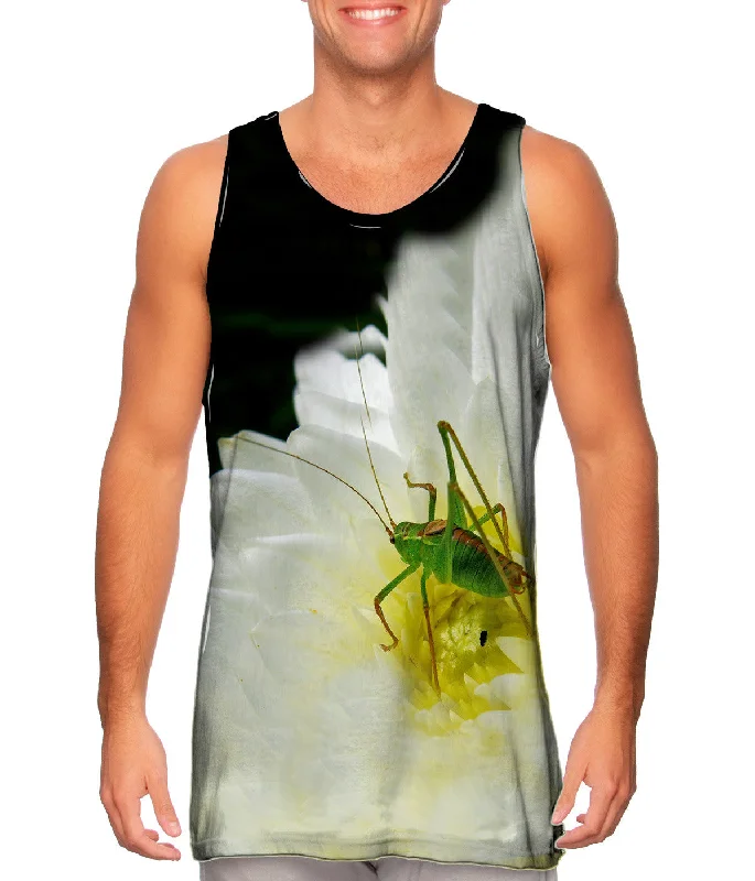 High - Neck Women's Silk Blend Tank Tops for a Luxurious FeelGrasshopper Waiting