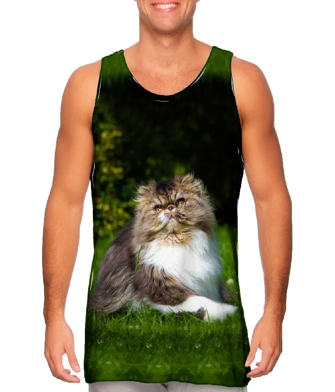 Plus Size Women's Glitter - Trimmed Tank Tops for Party NightsGrassy Cat