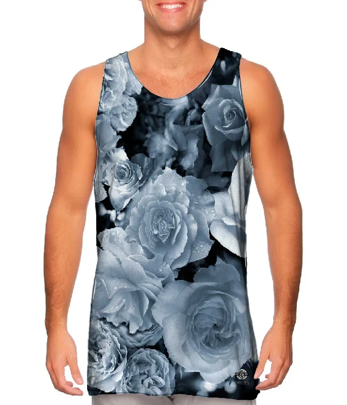 Square Neck Women's Organic Cotton Tank Tops in Earth TonesGray Day Rose Bouquet