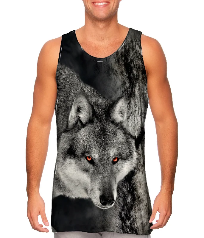 Scoop Neck Women's Linen Blend Tank Tops for SummerGray Wolf Half Skin