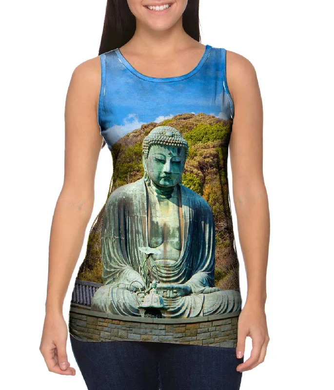Women's Cropped Tank Tops with Vintage Band LogosGreat Buddha Of Kamakura