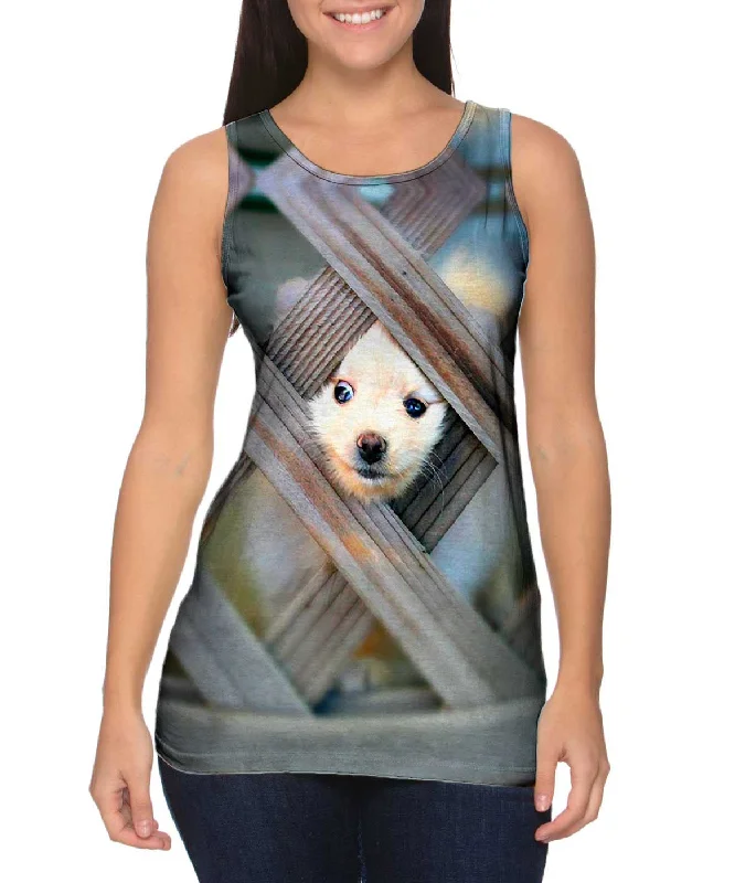 Women's Longline Tank Tops with Abstract PrintsGreat Pomeranian Escape