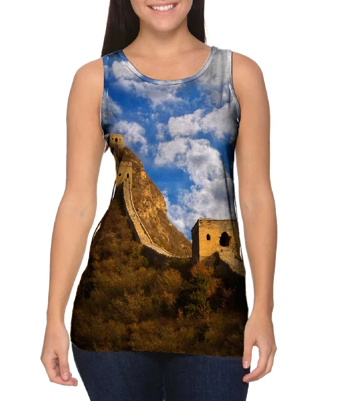Plus Size Women's Criss - Cross Back Tank Tops in Neon ColorsGreat Wall Of China 2