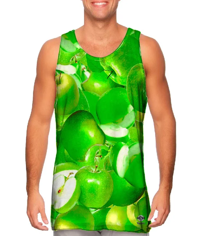 Plus Size Women's Ruffled Hem Tank Tops with Floral PrintsGreen Apple