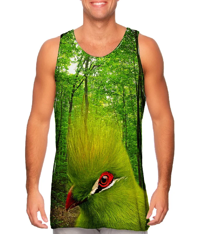 Halter Neck Women's Modal Blend Tank Tops for ComfortGreen Bird Forest