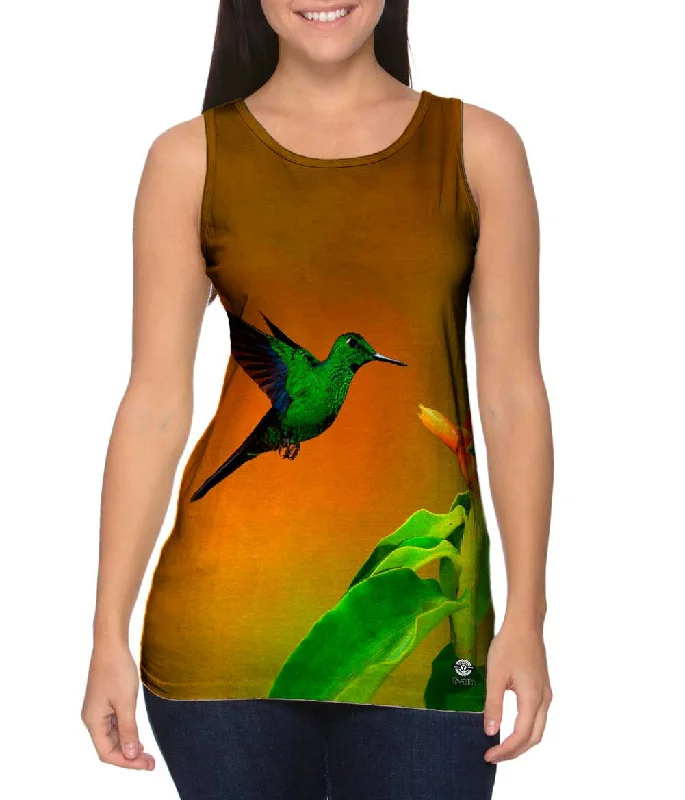 Plus Size Women's Embroidered Tank Tops in Boho StylesGreen Crowned Brilliant