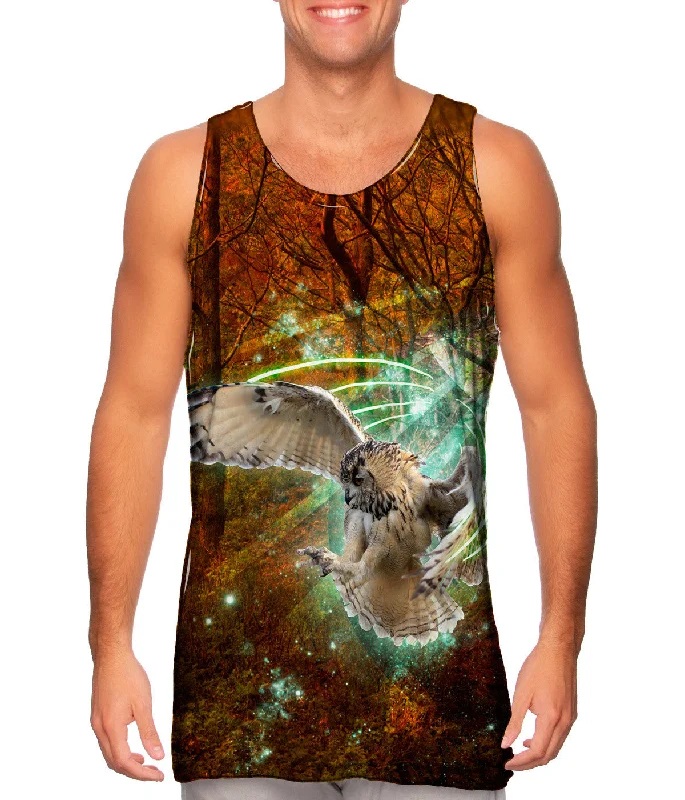 V - Neck Women's Moisture - Wicking Tank Tops for RunningGreen Light Owl