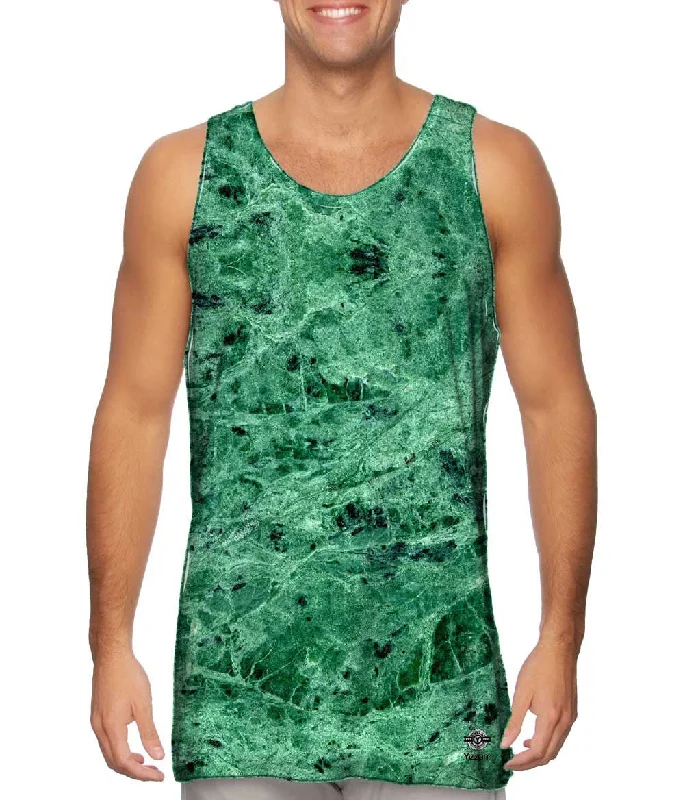 Scoop Neck Women's Linen Blend Tank Tops for SummerGreen Marble