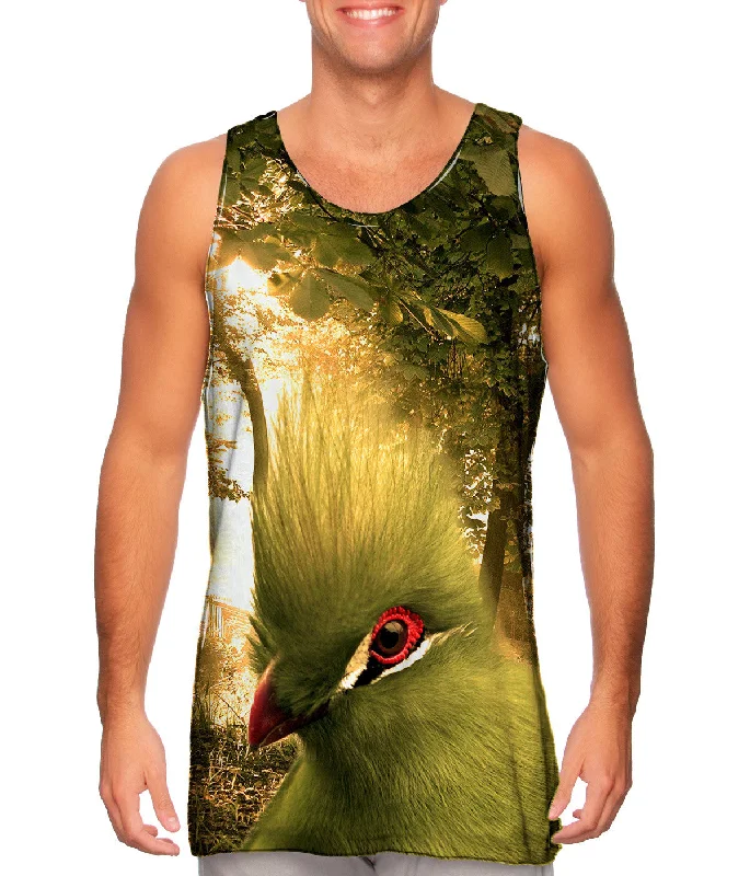 One - Shoulder Women's Rayon Blend Tank Tops for a Flowy LookGreen Taraco Parrot