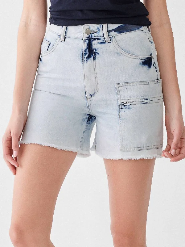 Elastic Waist Women Shorts for Easy Wear and ComfortHepburn High Rise Wide Leg Short In Mystic Elastic Waist Women Shorts for Easy Wear and ComfortHepburn High Rise Wide Leg Short In Mystic
