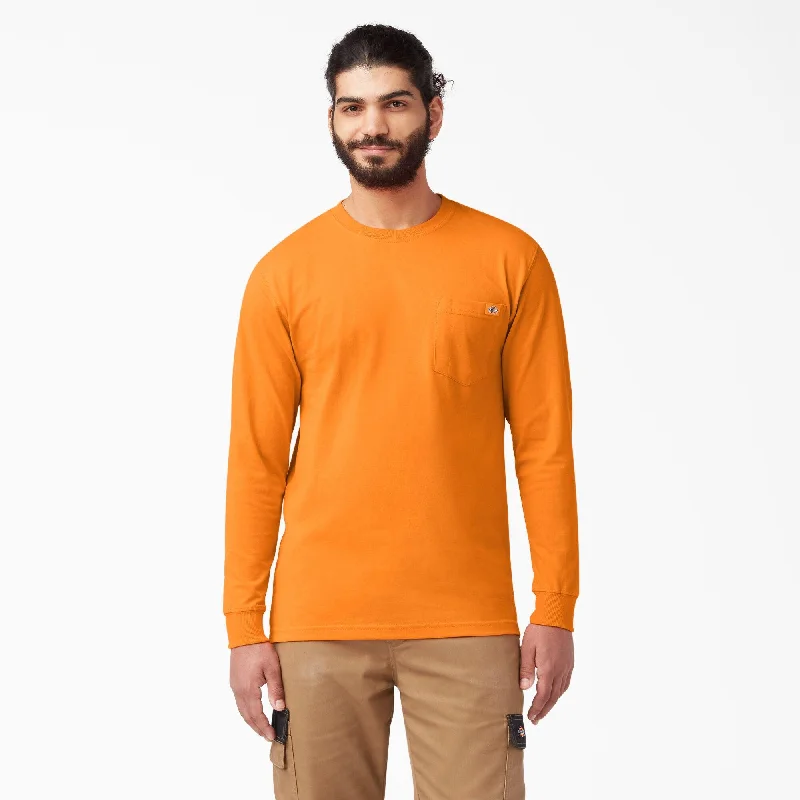 Heavyweight Long Sleeve Pocket T-Shirt, Orange