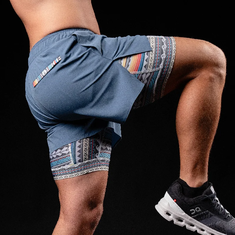 Printed Floral Women Shorts for a Summer - Ready StyleMana Short (Performance) - Slate Blue 5.5" & 7" Printed Floral Women Shorts for a Summer - Ready StyleMana Short (Performance) - Slate Blue 5.5" & 7"