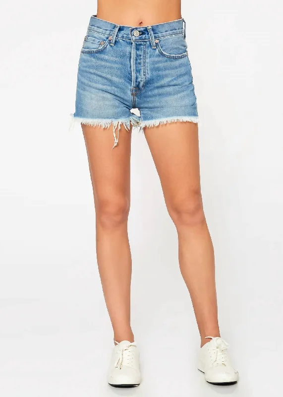 Leather Look Women Shorts for an Edgy and Chic StyleMuse Denim Short In Denim Light Blue Leather Look Women Shorts for an Edgy and Chic StyleMuse Denim Short In Denim Light Blue