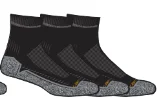 Force Midweight Quarter Sock 3-Pack - Black