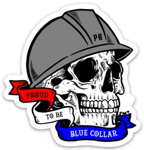 Proud To Be Blue Collar Sticker - Small