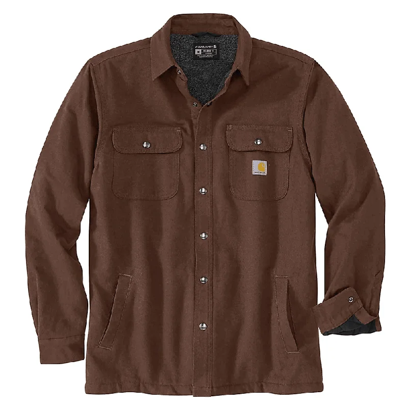 Women's wrinkle - resistant long sleeve travel shirt105939 - Relaxed fit flannel sherpa-lined shirt jacket - Chestnut Heather Women's wrinkle - resistant long sleeve travel shirt105939 - Relaxed fit flannel sherpa-lined shirt jacket - Chestnut Heather